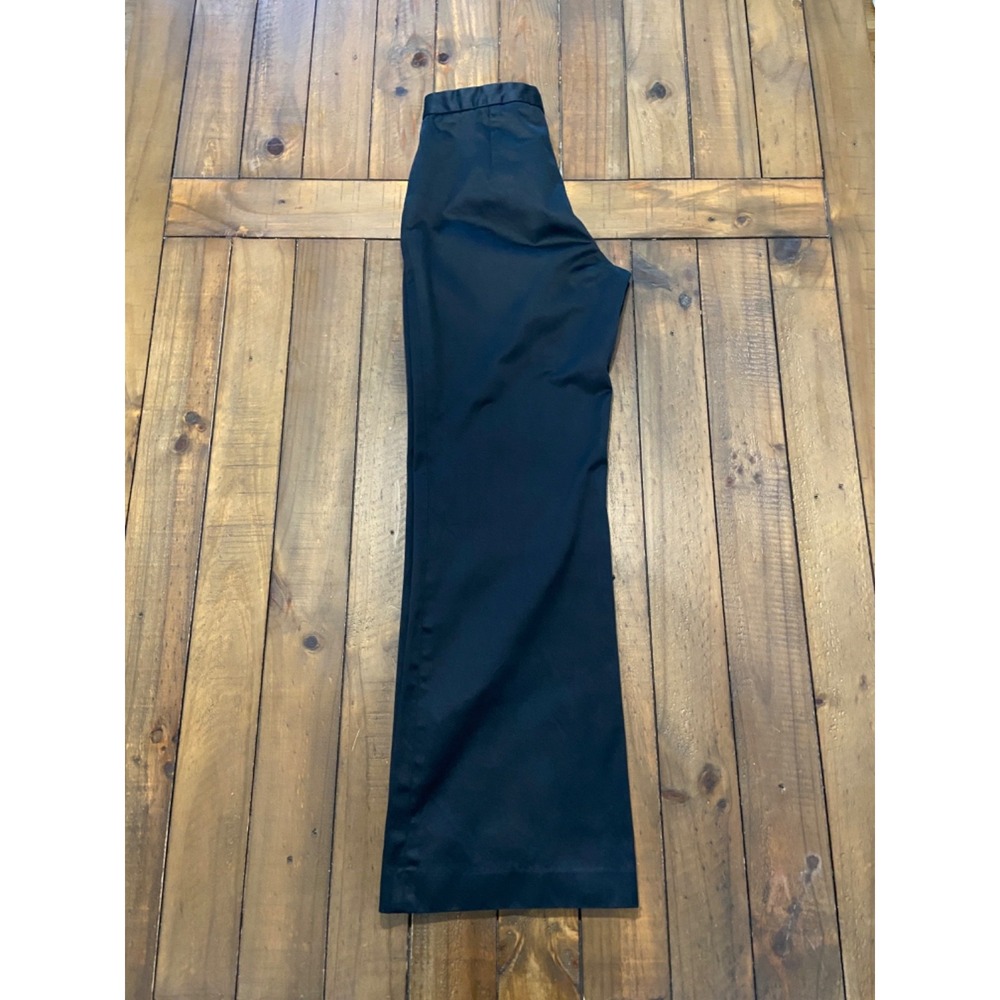 Banana Republic Trouser Pants Womens 4 Black Sheen Logan Wide Leg Sewn Crease - Picture 4 of 9